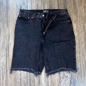 A&F Black High Waisted Denim Shorts